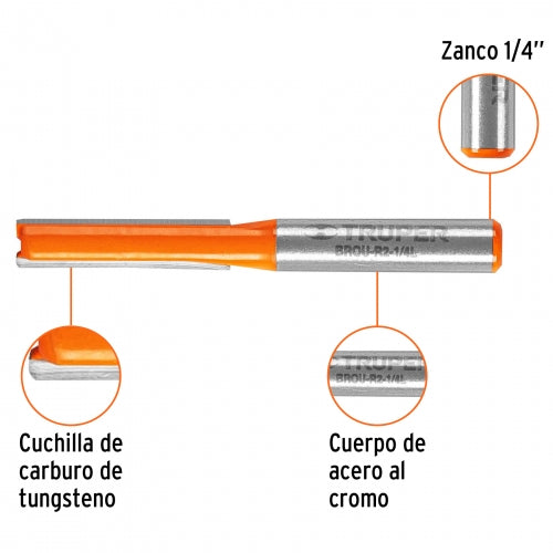 FRESA RECTA DOS FILOS 1/4 Larga