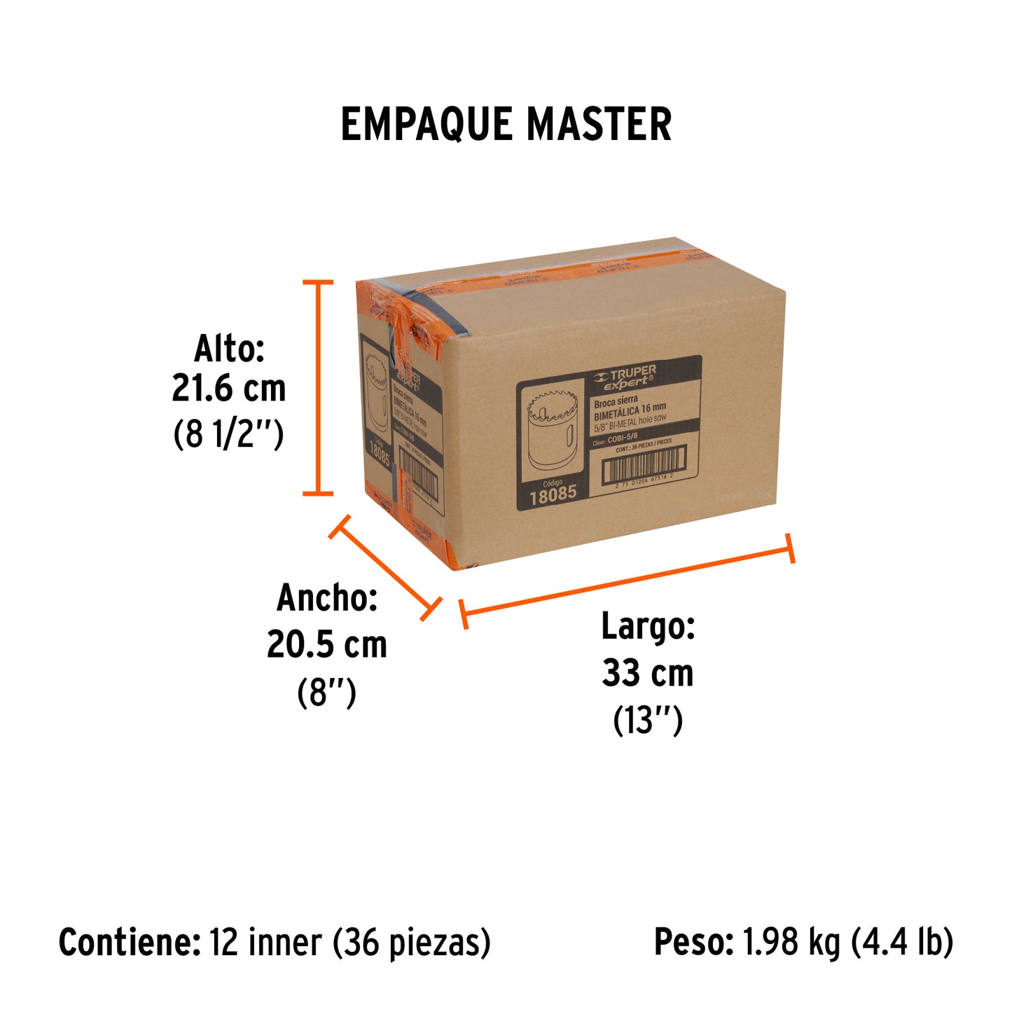 Brocasierra Bimetálica 5/8", Truper Expert