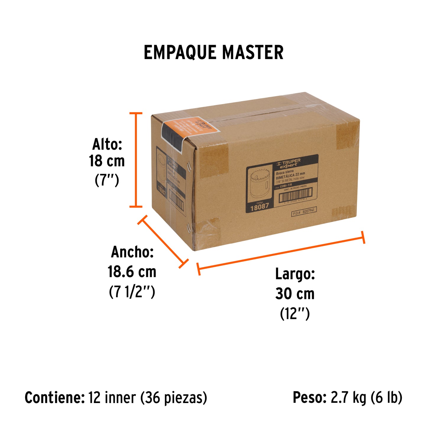 Brocasierra Bimetálica 7/8", Truper Expert