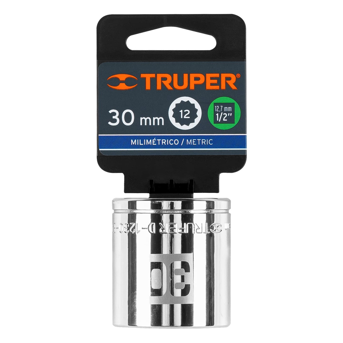 Dado de 30 Mm, 12 Puntas, Cuadro 1/2", Truper