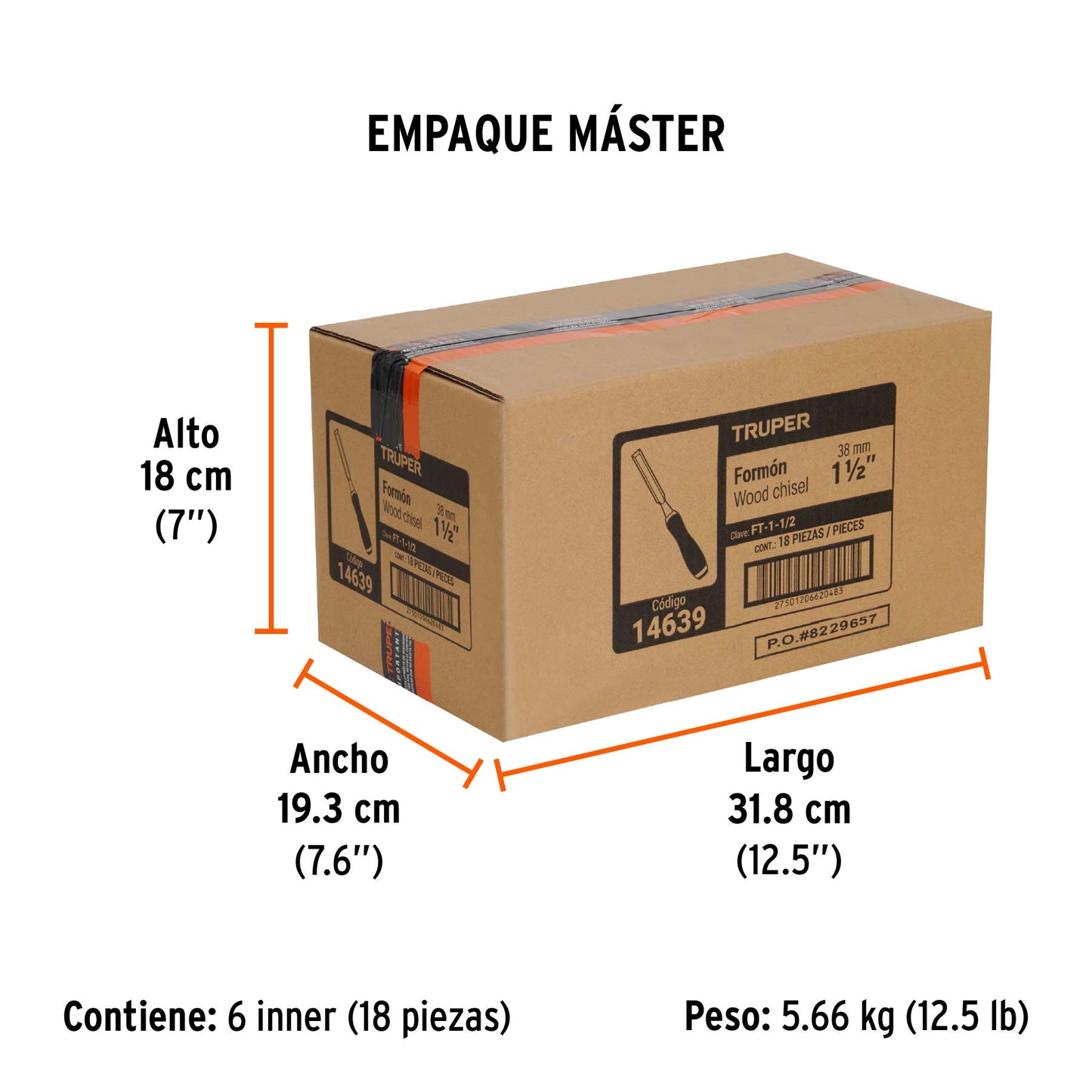 Formón 1-1/2" Mango Comfort Grip, Truper