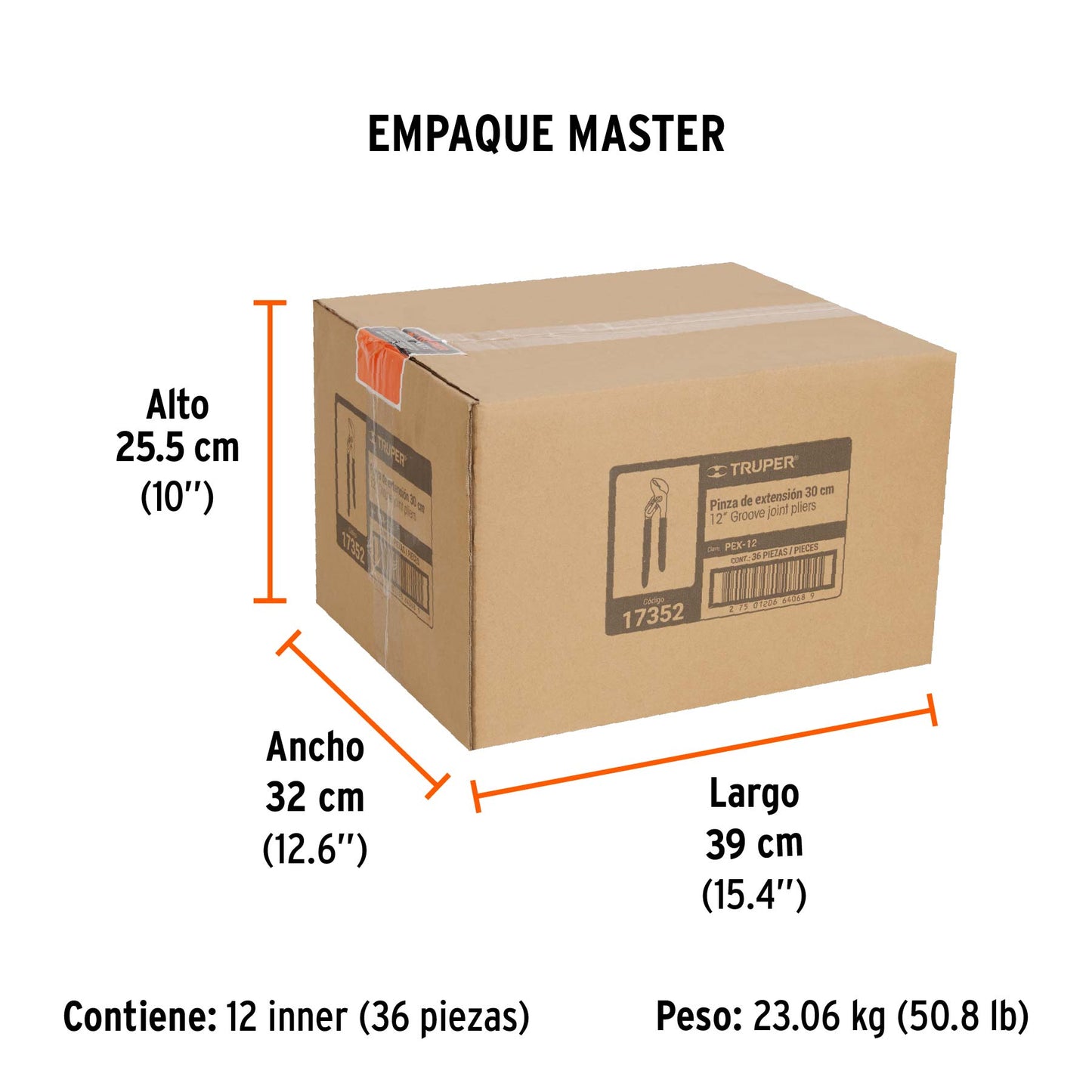 Pinza de Extensión 12" Mango de Pvc, Truper