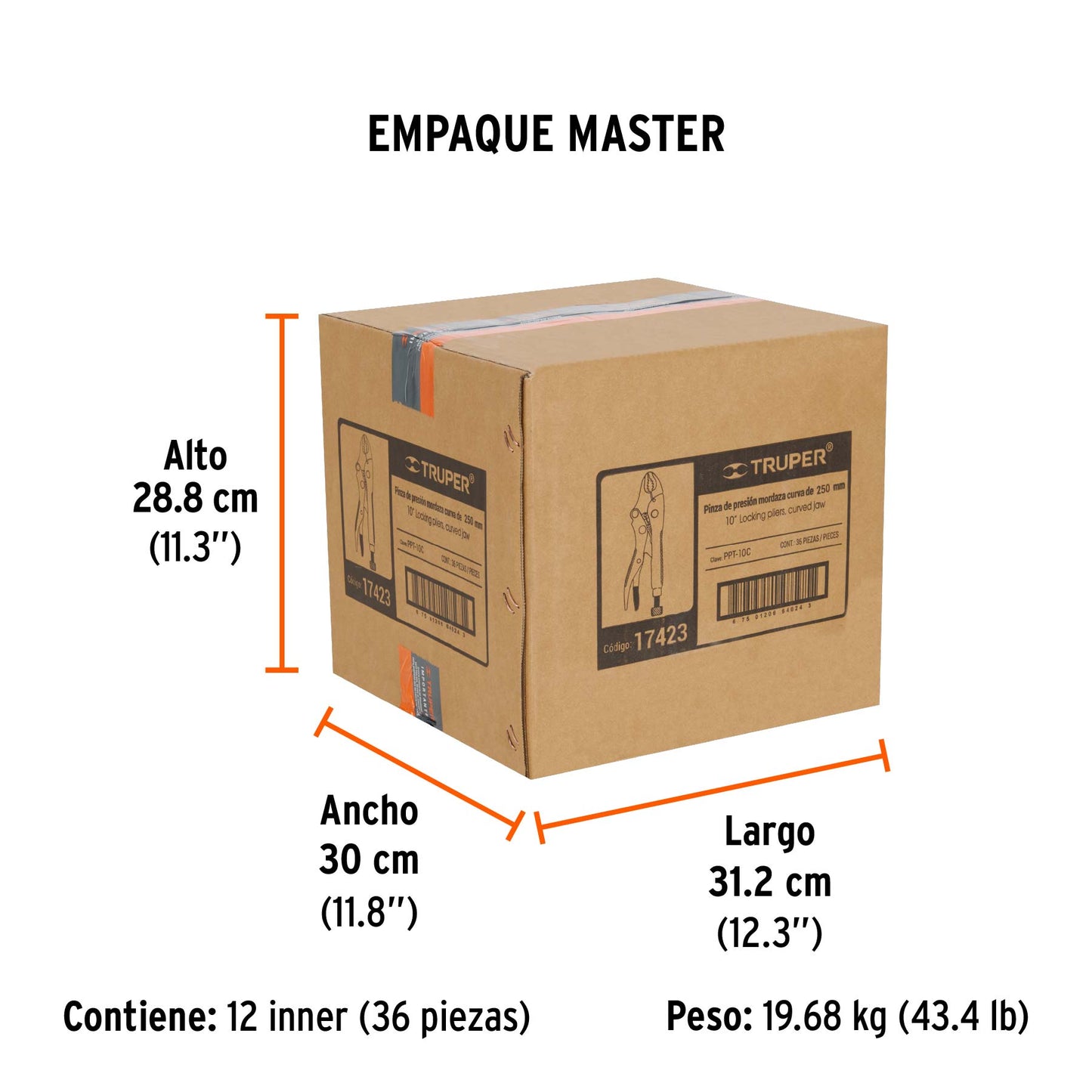 Pinza de Presión 10" Mordaza Curva, Truper