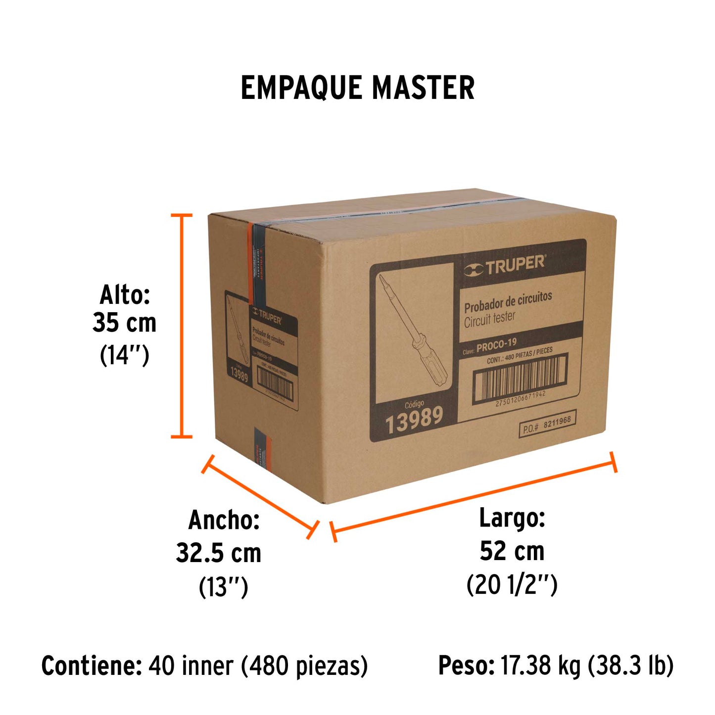 Probador de Circuitos de Corriente Alterna 19 Cm, Truper