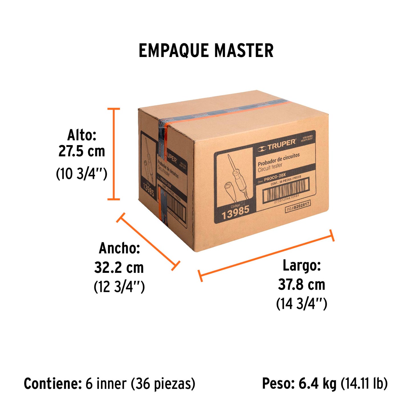 Probador de Circuitos de Corriente Directa 20 Cm, C/caimán