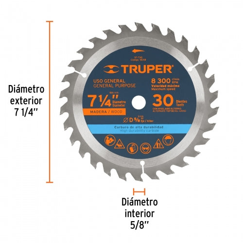 DISCO SIERRA CIRCULAR 7 1/4 30D