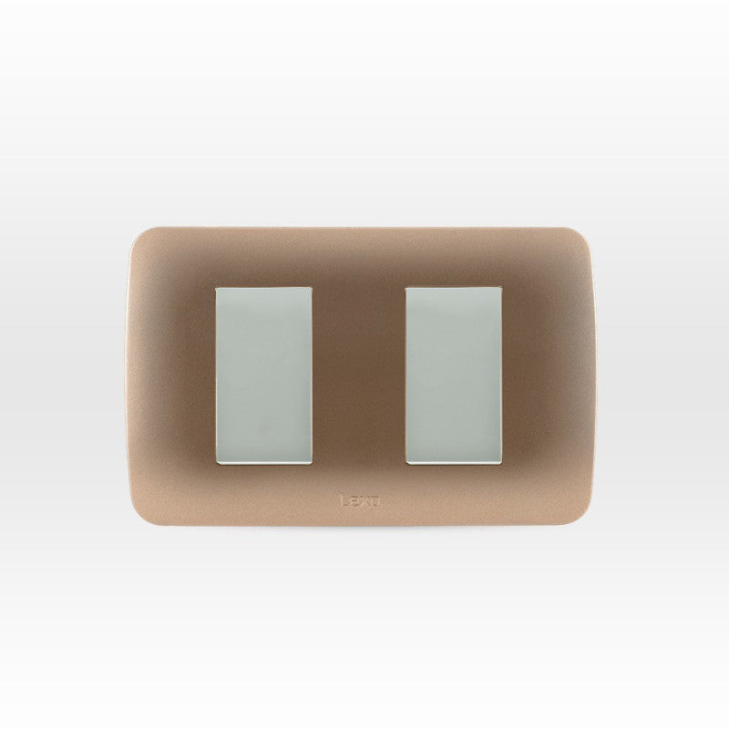 INTERRUPTOR DOBLE 9/15 10A BEIGE-TITANIO
