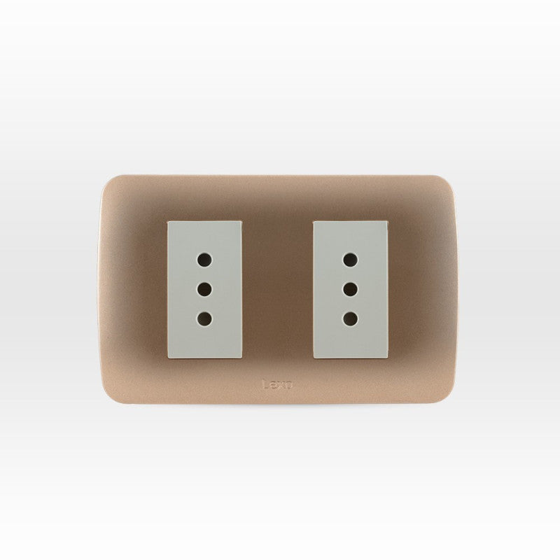 TOMA CORRIENTE DOBLE 10A 250V BEIGE-TITANIO