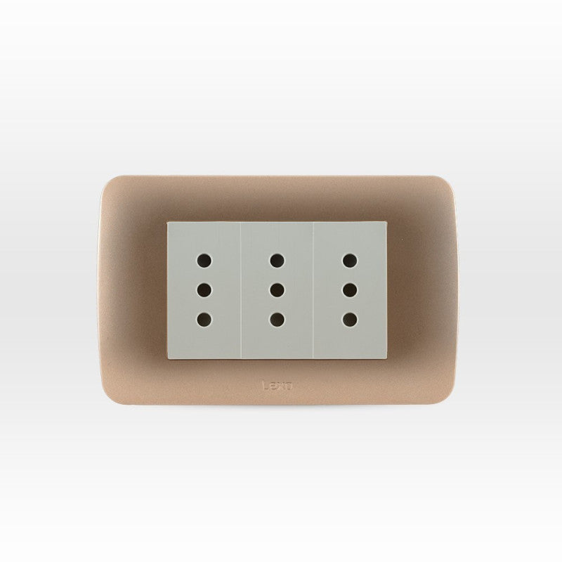 TOMA CORRIENTE TRIPLE 10A 250V BEIGE-TITANIO