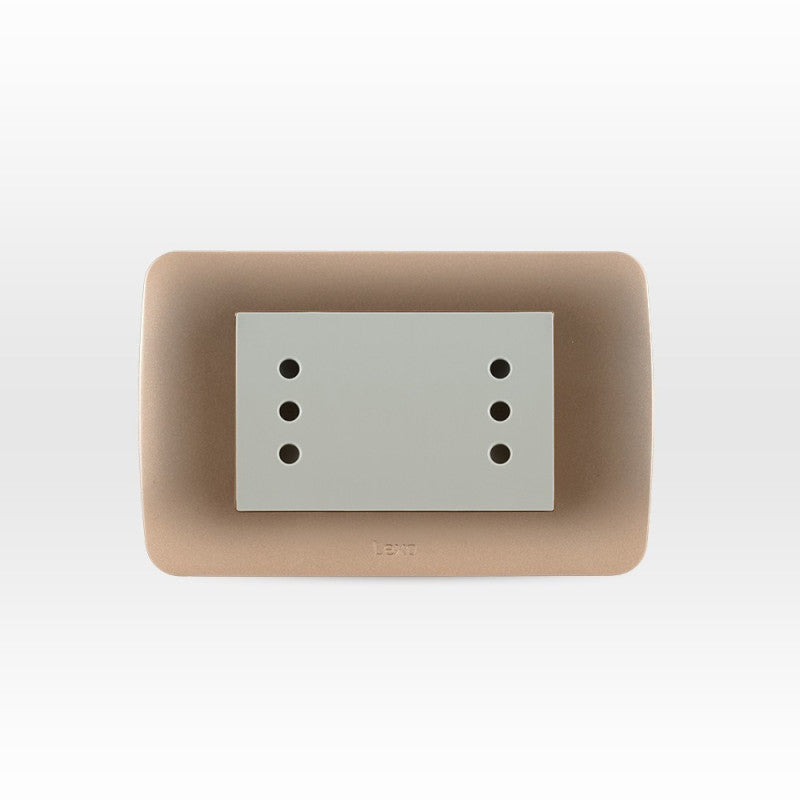 TOMA CORRIENTE DOBLE 10A TITANIO-BEIGE