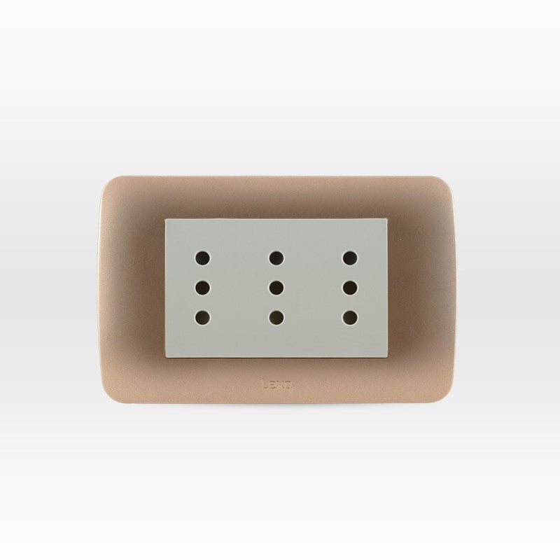 TOMA CORRIENTE TRIPLE 10A TITANIO-BEIGE