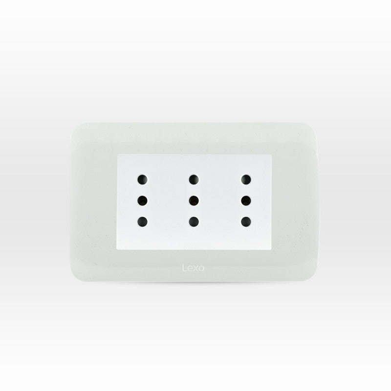 TOMA CORRIENTE TRIPLE 10A PRECABLIADO BLANCO