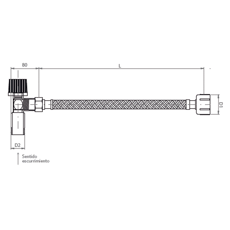 KIT LLAVE ANGULAR Y FLEXIBLE HI 1/2 X 1/2 35CM