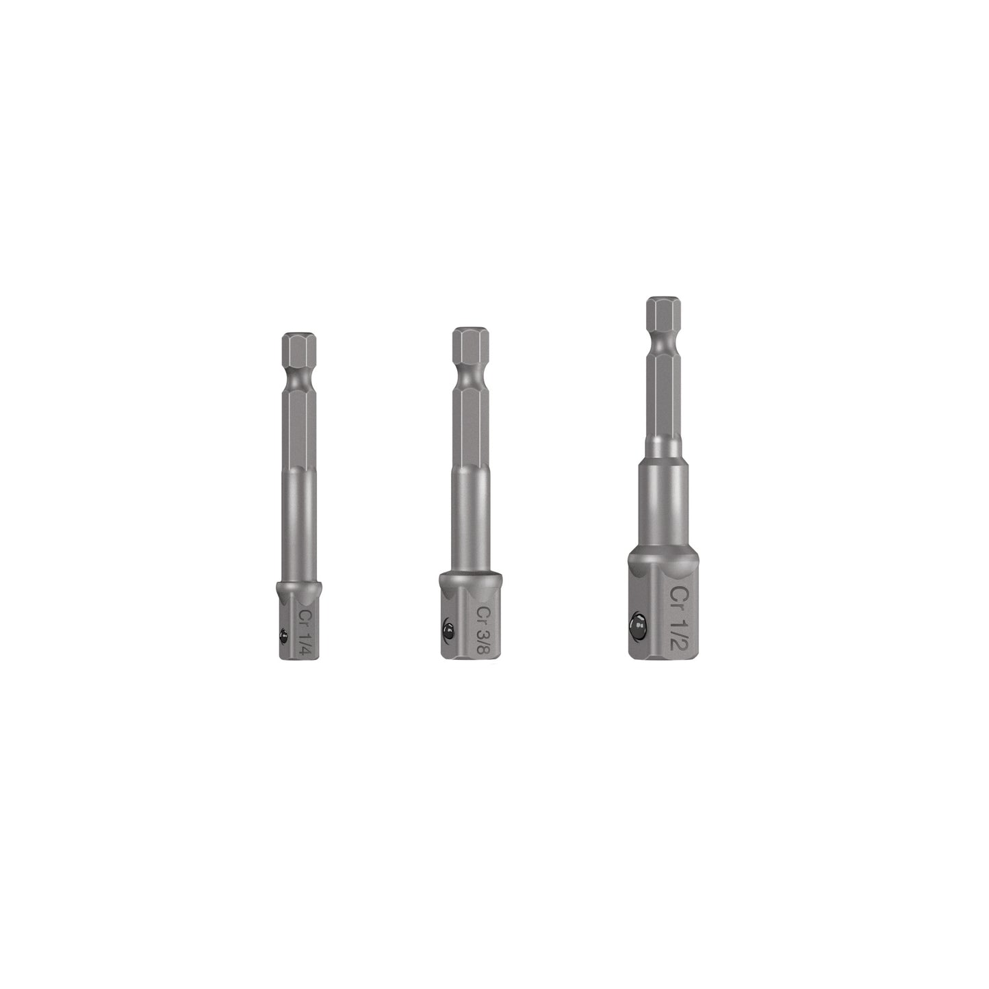 Juego de 3 Adaptadores para Dados de 1/4", 3/8" y 1/2"