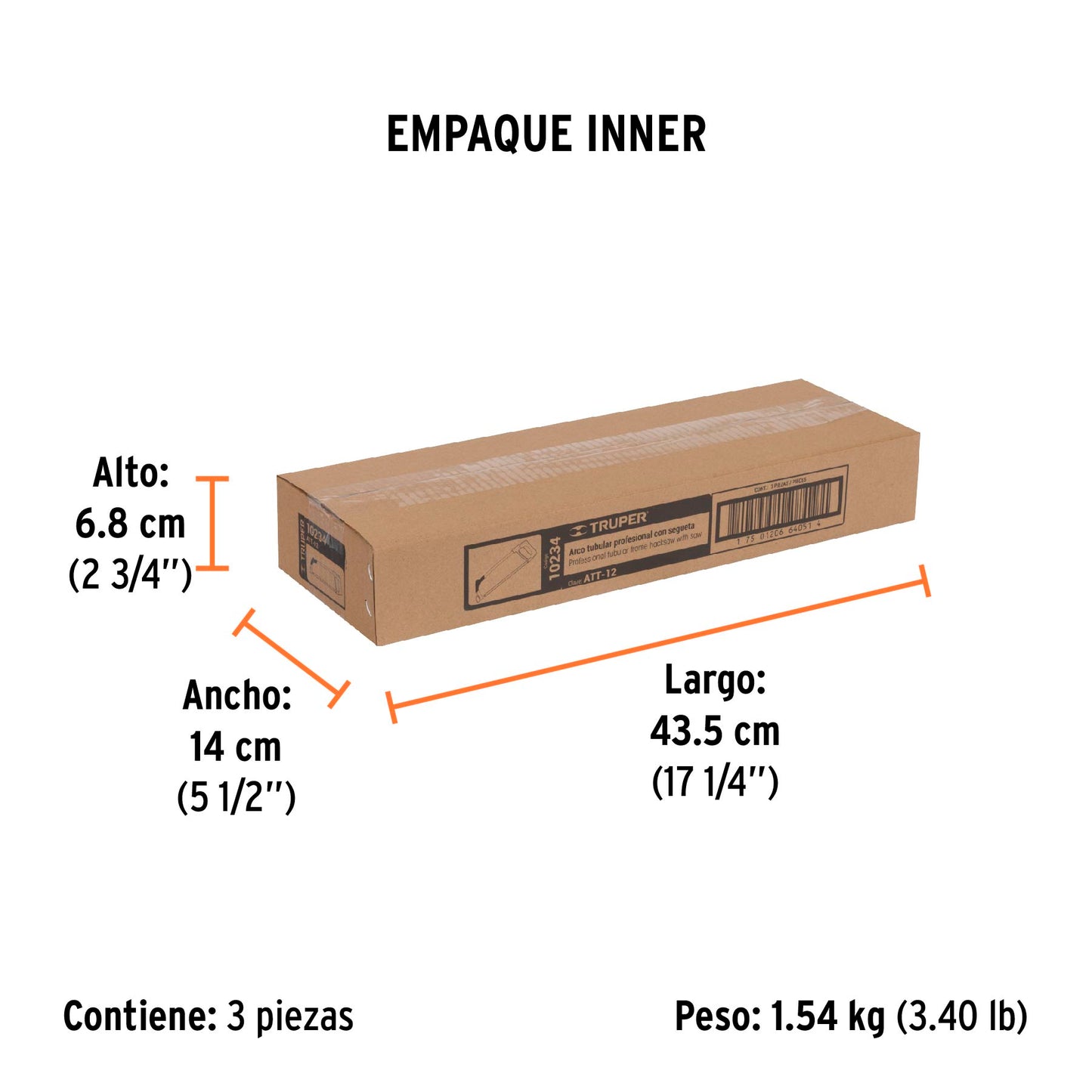 Arco 12" Profesional Tubular de Acero para Segueta, Truper