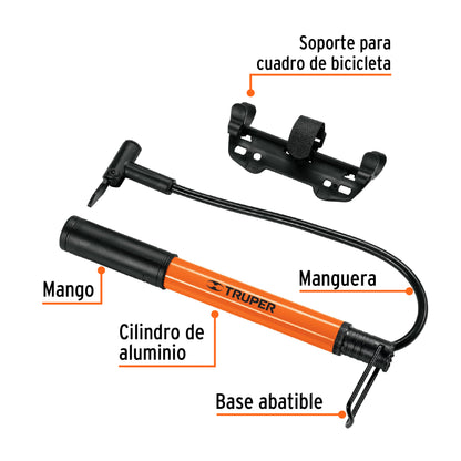 Mini Bomba Manual para Bicicleta, 60 Psi, Truper