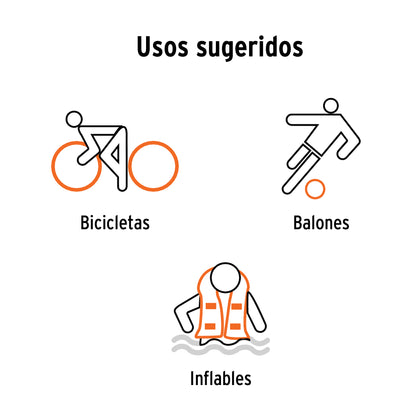Mini Bomba Manual para Bicicleta, 60 Psi, Truper