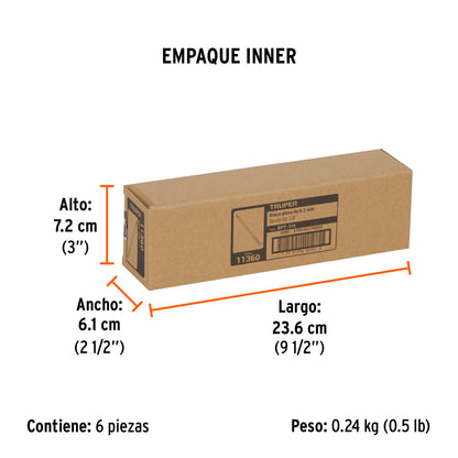 Broca Plana de Manita 1/4" para Madera, Truper