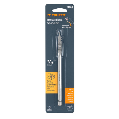 Broca Plana de Manita 5/16" para Madera, Truper