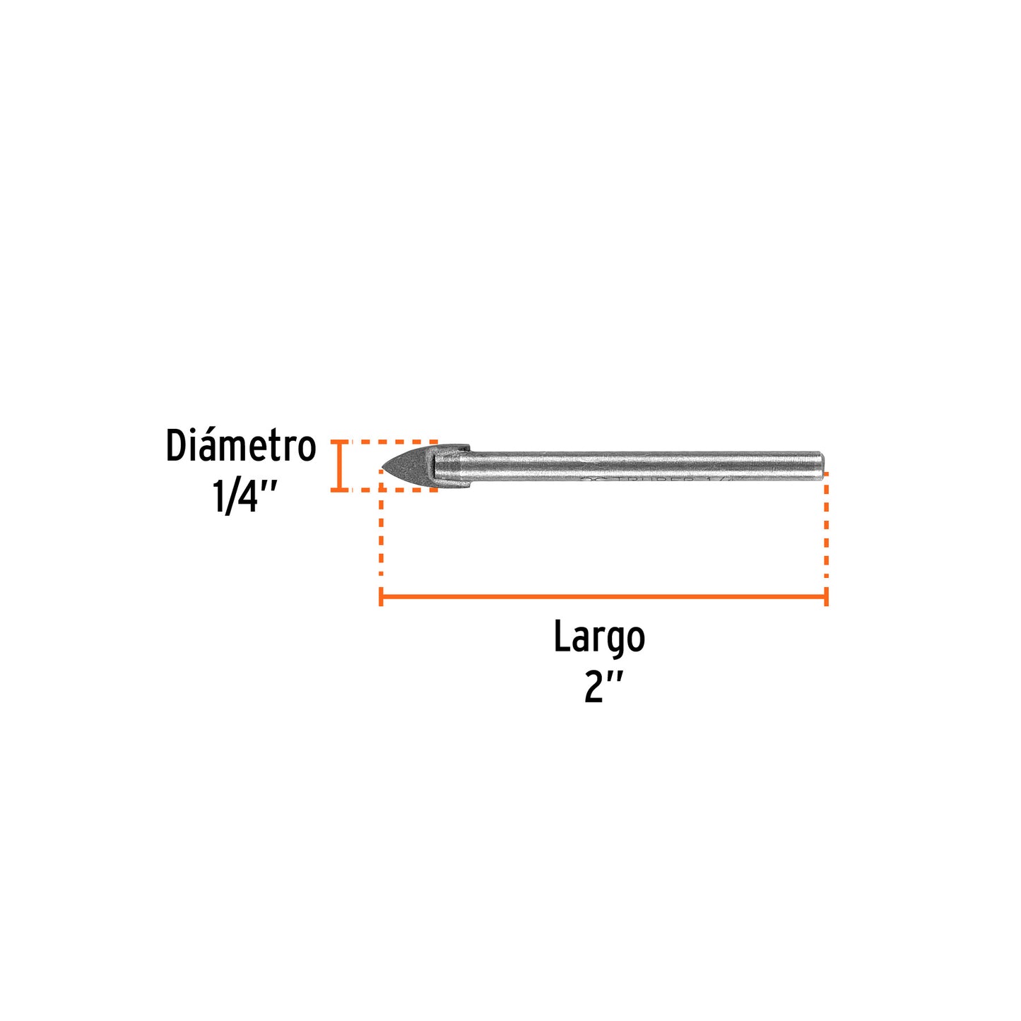 Broca para Vidrio y Azulejo de 1/4", Truper