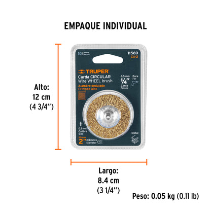 Carda Circular 2" Alambre Grueso para Taladro, Truper