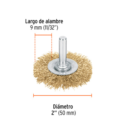 Carda Circular 2" Alambre Grueso para Taladro, Truper