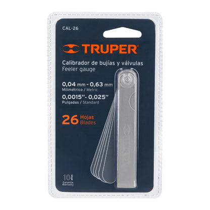 Calibrador de 26 Hojas Std / Mm, Truper