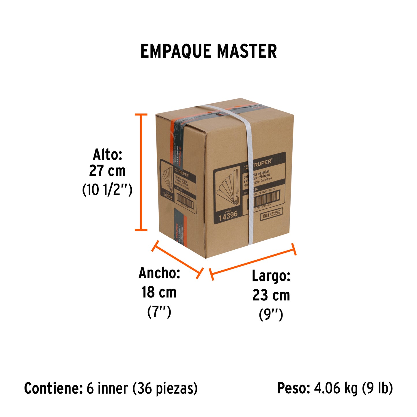 Calibrador de 26 Hojas Std / Mm, Truper