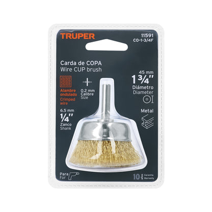 Carda de Copa 1-3/4" Alambre Fino para Taladro, Truper