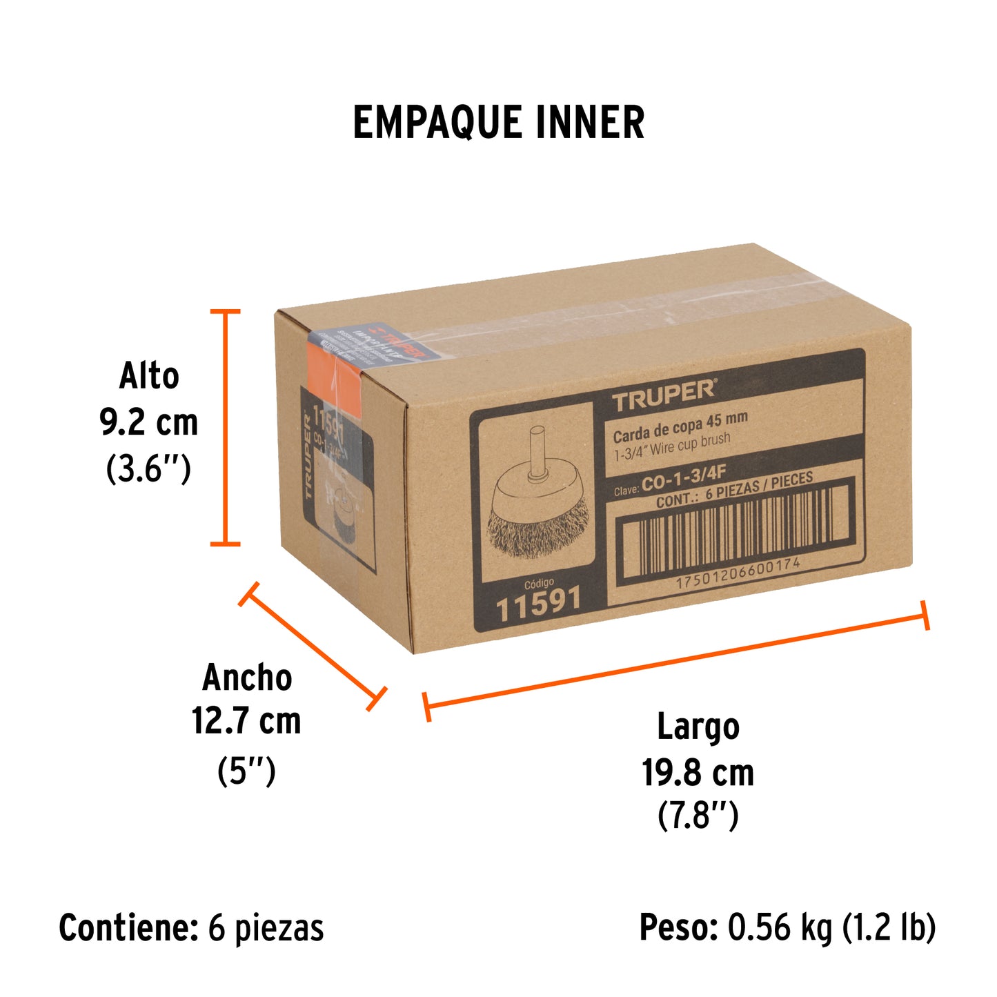 Carda de Copa 1-3/4" Alambre Fino para Taladro, Truper