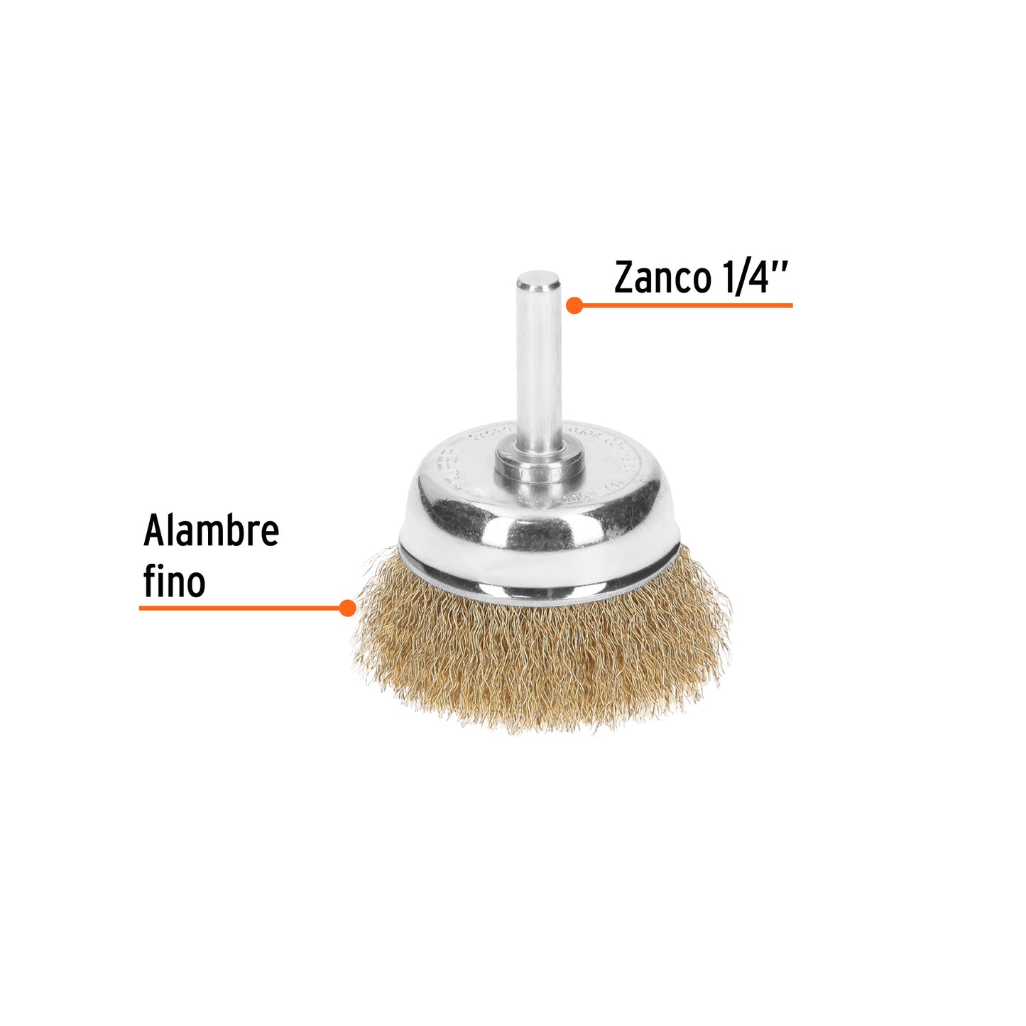 Carda de Copa 1-3/4" Alambre Fino para Taladro, Truper