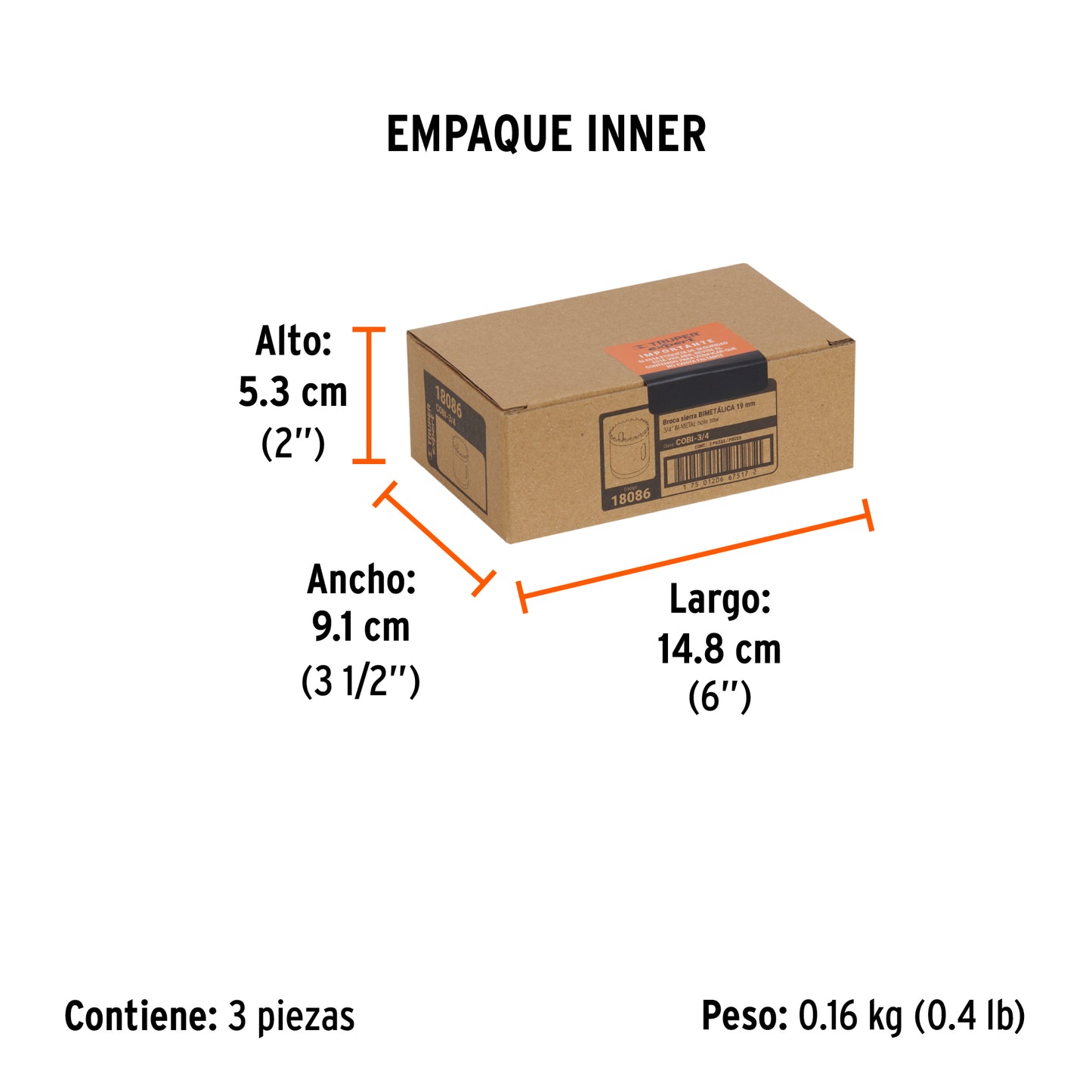 Brocasierra Bimetálica 3/4", Truper Expert