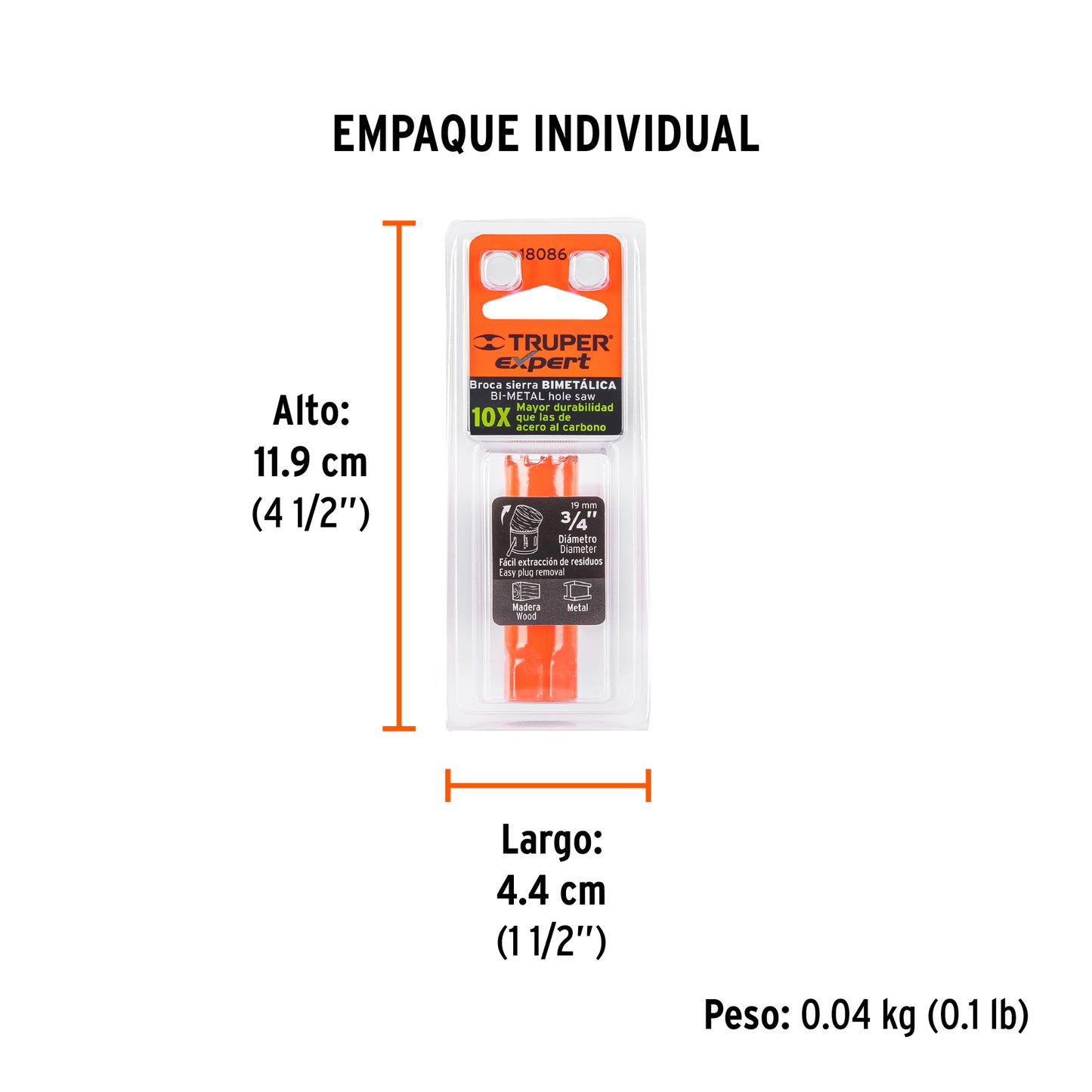 Brocasierra Bimetálica 3/4", Truper Expert