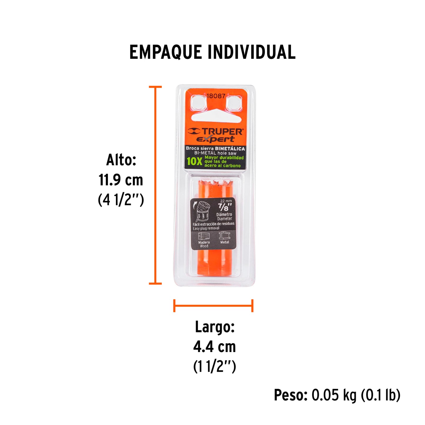 Brocasierra Bimetálica 7/8", Truper Expert