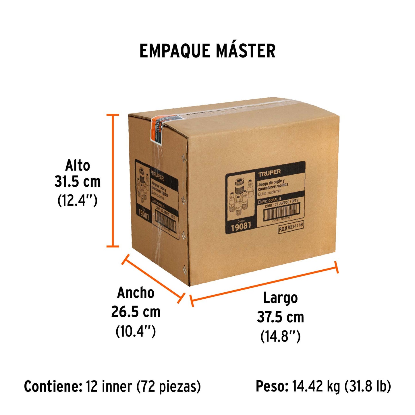 Juego de 4 Conectores Rápidos y 1 Cople, de Latón, Truper
