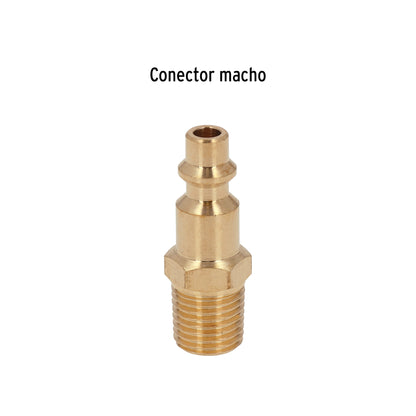 Conector Rápido de Latón, Macho, Cuerda 1/4" Npt, Truper