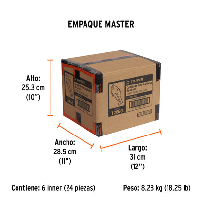 Cortador de Tubo Plástico, Corte 1-5/8" (41 Mm), Truper