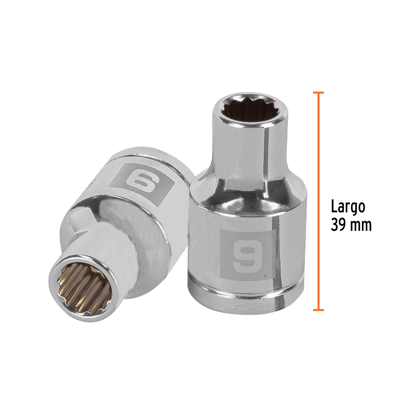 Dado de 9 Mm, 12 Puntas, Cuadro 1/2", Truper