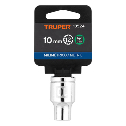 Dado de 10 Mm, 12 Puntas, Cuadro 1/2", Truper