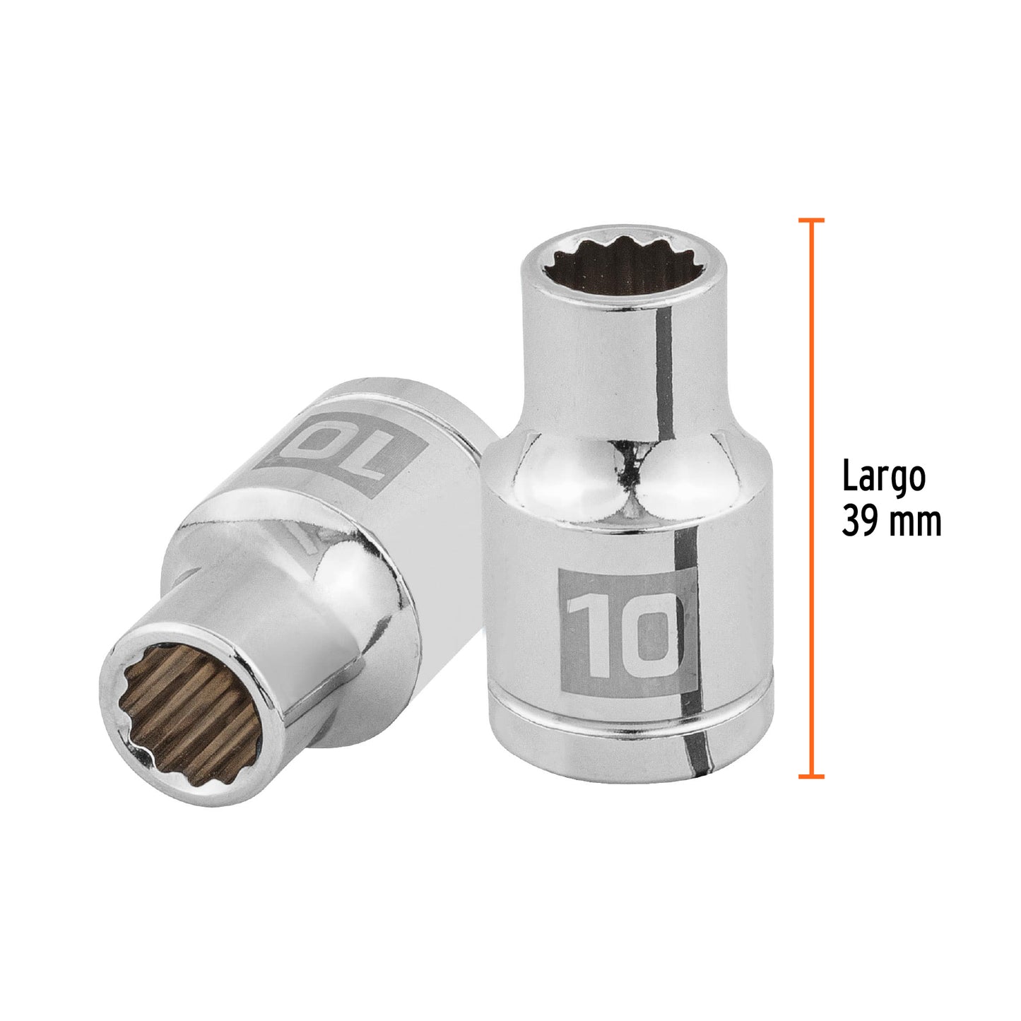 Dado de 10 Mm, 12 Puntas, Cuadro 1/2", Truper