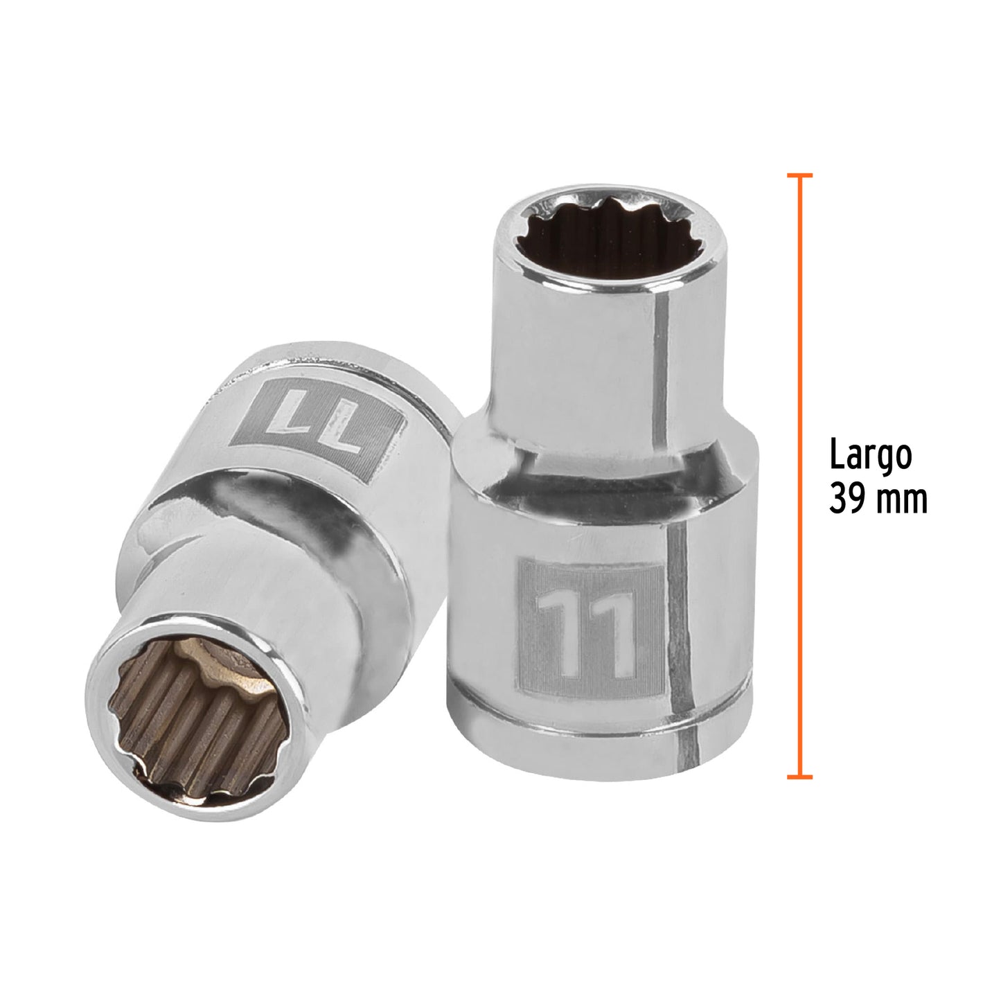 Dado de 11 Mm, 12 Puntas, Cuadro 1/2", Truper