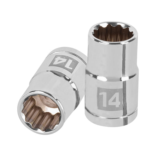 Dado de 14 Mm, 12 Puntas, Cuadro 1/2", Truper