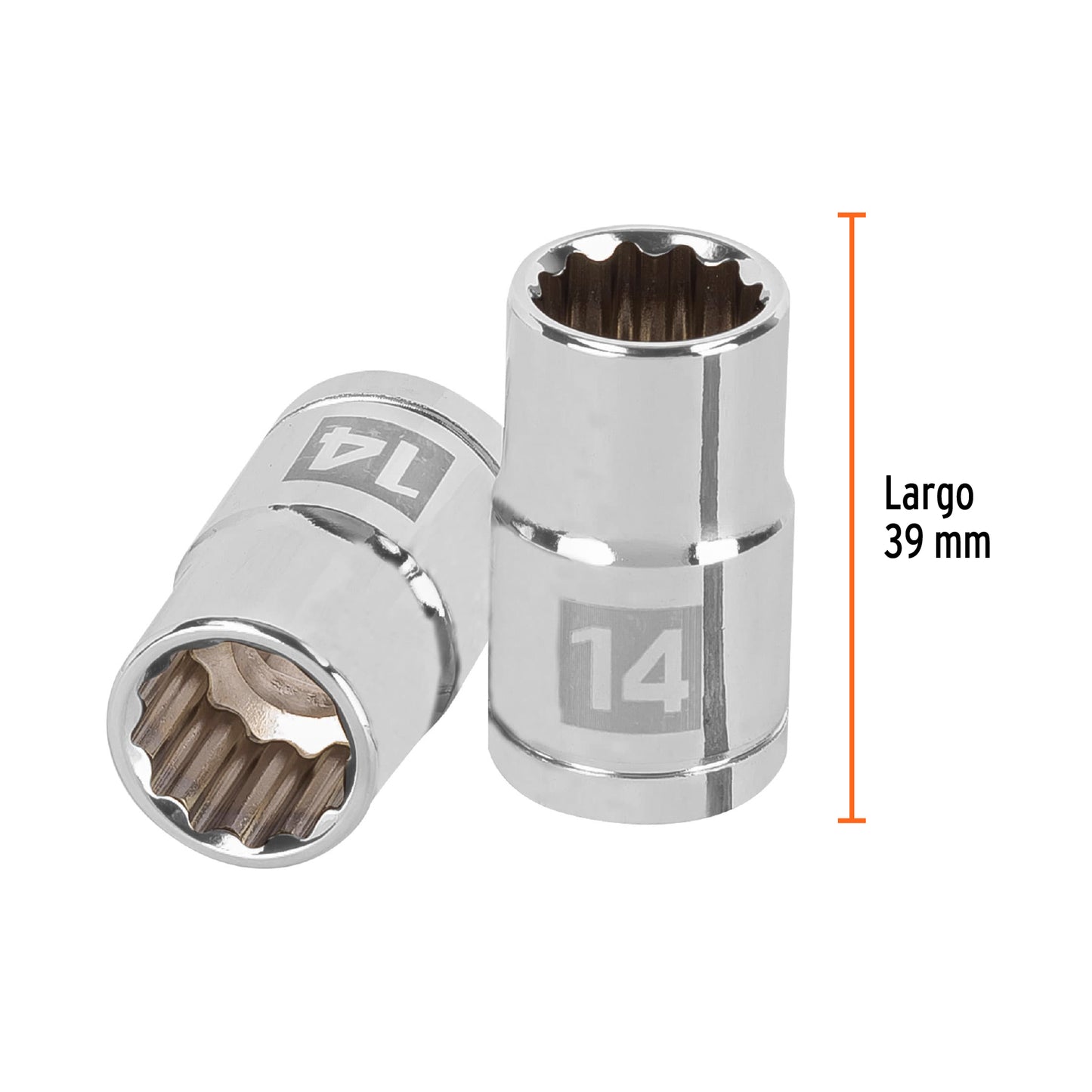 Dado de 14 Mm, 12 Puntas, Cuadro 1/2", Truper