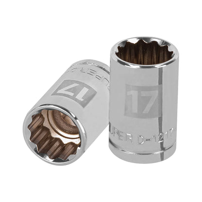 Dado de 17 Mm, 12 Puntas, Cuadro 1/2", Truper