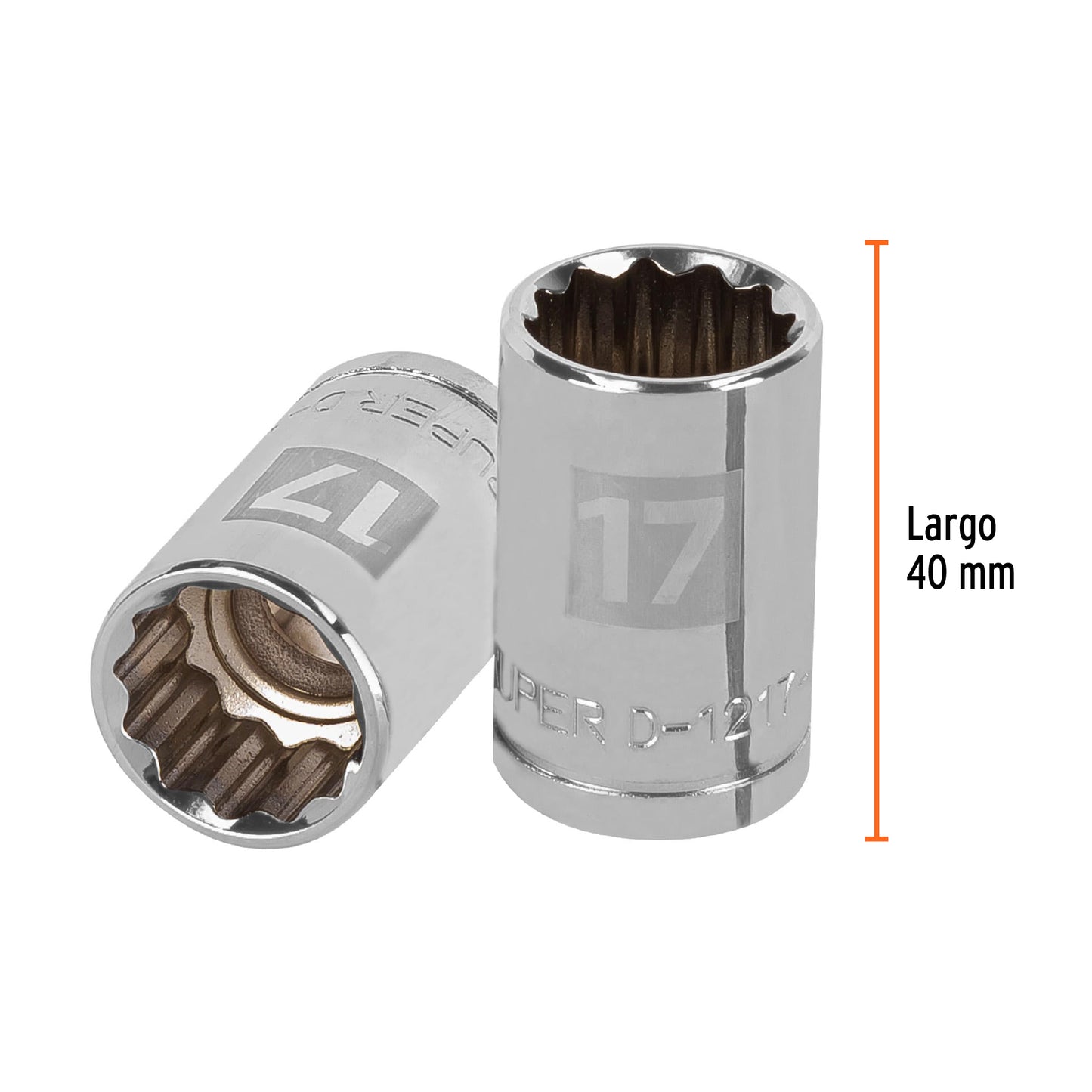 Dado de 17 Mm, 12 Puntas, Cuadro 1/2", Truper