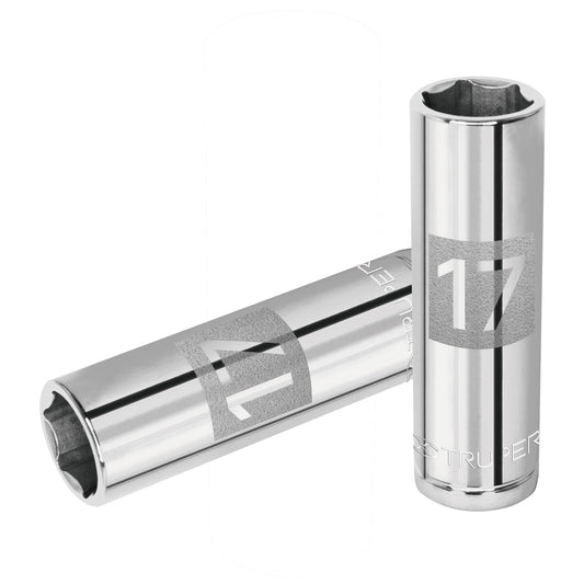 Dado Largo de 17 Mm, 6 Puntas, Cuadro 1/2", Truper