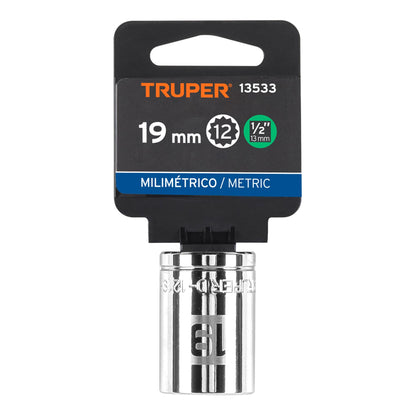 Dado de 19 Mm, 12 Puntas, Cuadro 1/2", Truper