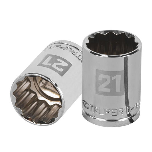 Dado de 21 Mm, 12 Puntas, Cuadro 1/2", Truper
