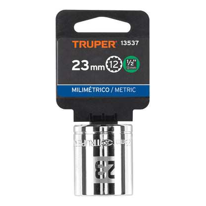 Dado de 23 Mm, 12 Puntas, Cuadro 1/2", Truper