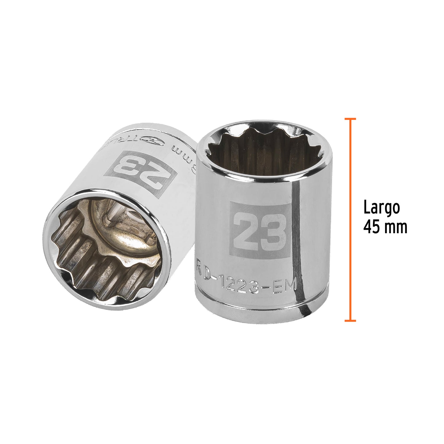 Dado de 23 Mm, 12 Puntas, Cuadro 1/2", Truper
